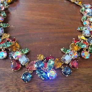 Crystal cluster stone necklace